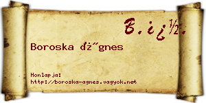 Boroska Ágnes névjegykártya