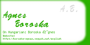 agnes boroska business card